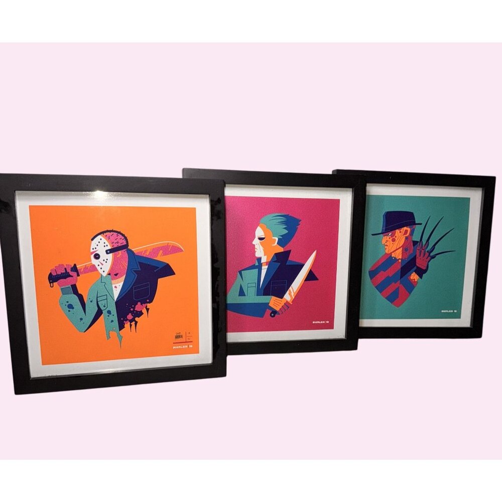 3 Framed Horror Film Art Prints Tom Whalen Limited Edition krueger jason hallowe - Picture 3 of 10